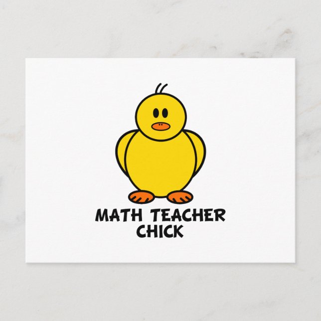 Carte Postale Math Enseignant Chick (Devant)