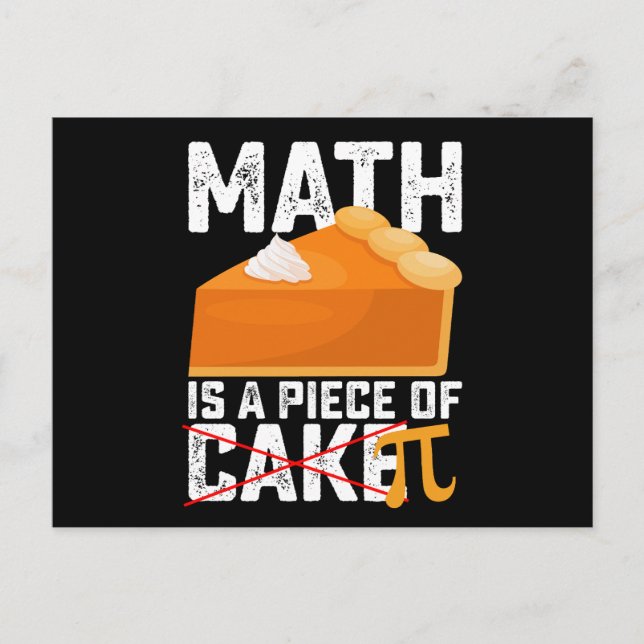 Carte Postale Math Est Une Pièce De Gâteau Pi Day Drôle (Devant)