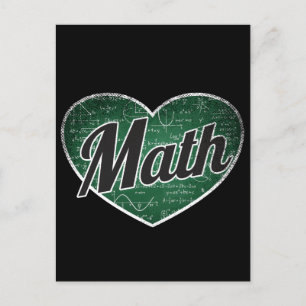 Carte Postale Math Retro Heart Blackboard Love
