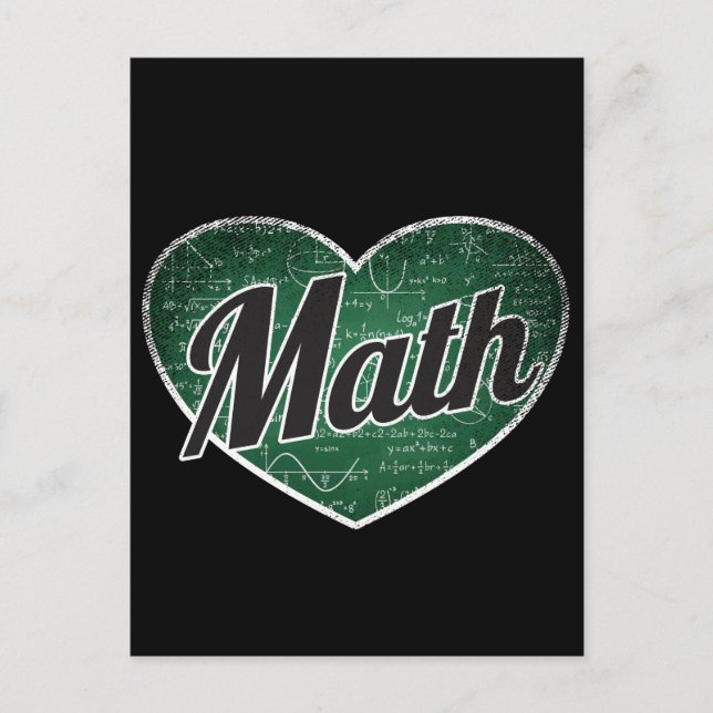 Carte Postale Math Retro Heart Blackboard Love (Devant)