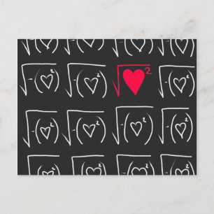 Carte Postale Math romance geek : trouver un véritable amour