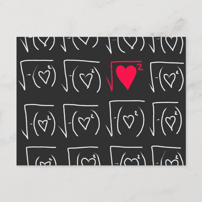 Carte Postale Math romance geek : trouver un véritable amour (Devant)