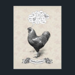 Carte Postale Mathemachicken Funny Math Poulet de poulet Plaisan<br><div class="desc">Es-tu un mathématicien qui aime les animaux de ferme, particulièrement les poulets ? Donc il y a ce poulet qui peut faire des maths comme un animal ! Voici une photo vintage d'elle sur cette drôle de carte postale, et les mathématiques et les rayures de poulet des équations qu'elle fait...</div>