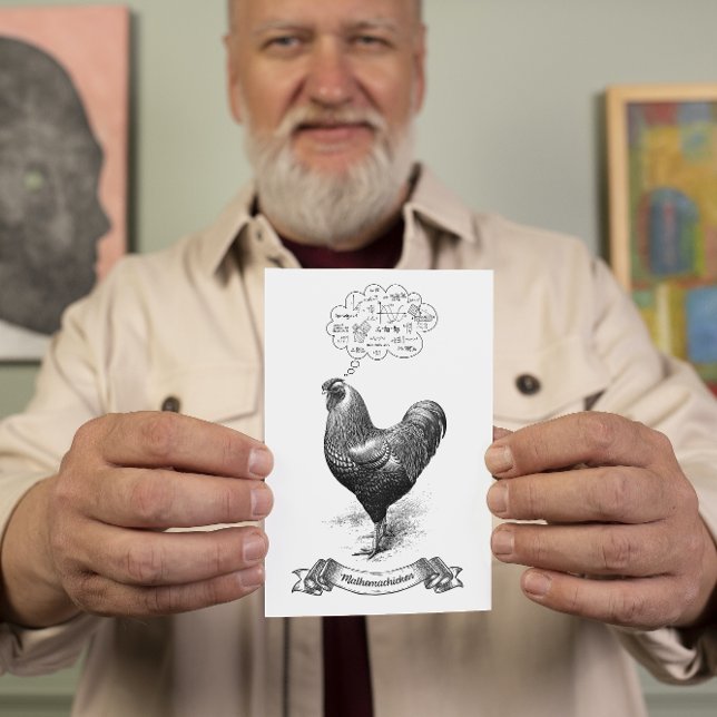 Carte Postale Mathemachicken Funny Math Poulet de poulet Plaisan (Créateur téléchargé)