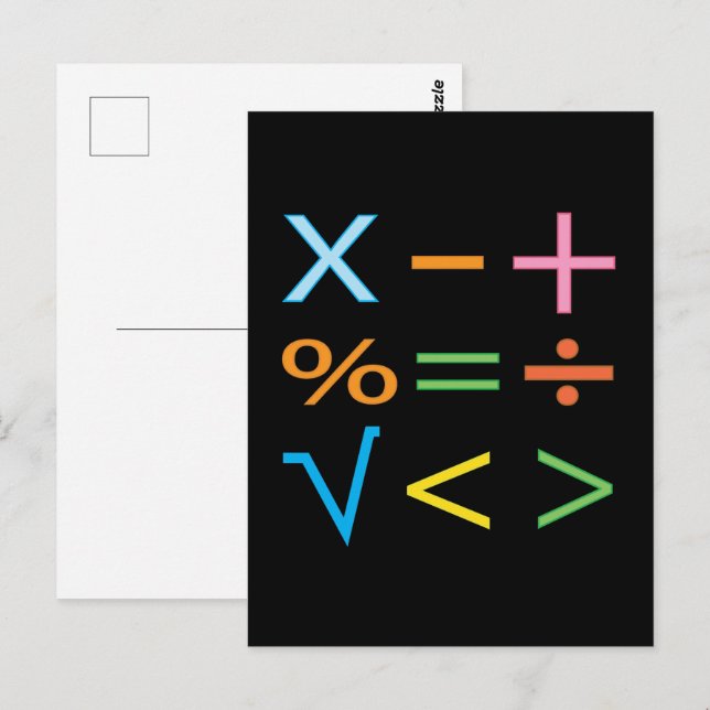 Carte Postale Mathématiques Symbole mathématique Math  (Devant / Derrière)