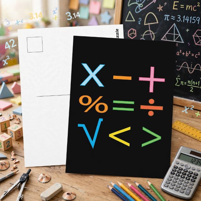 Carte Postale Mathématiques Symbole mathématique Math  (Créateur téléchargé)