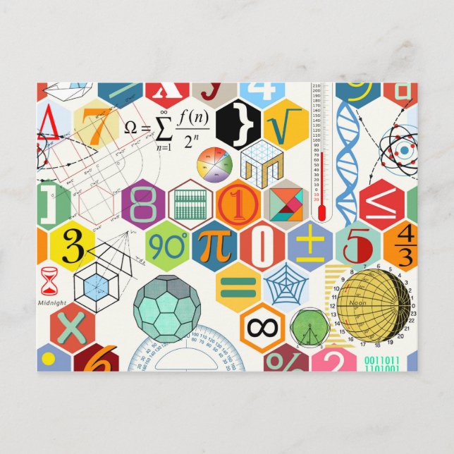 Carte Postale Maths (blanc) (Devant)