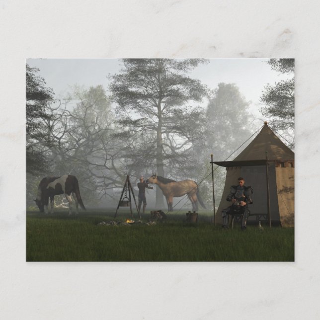 Carte Postale Matin au camp des Chevaliers (Devant)