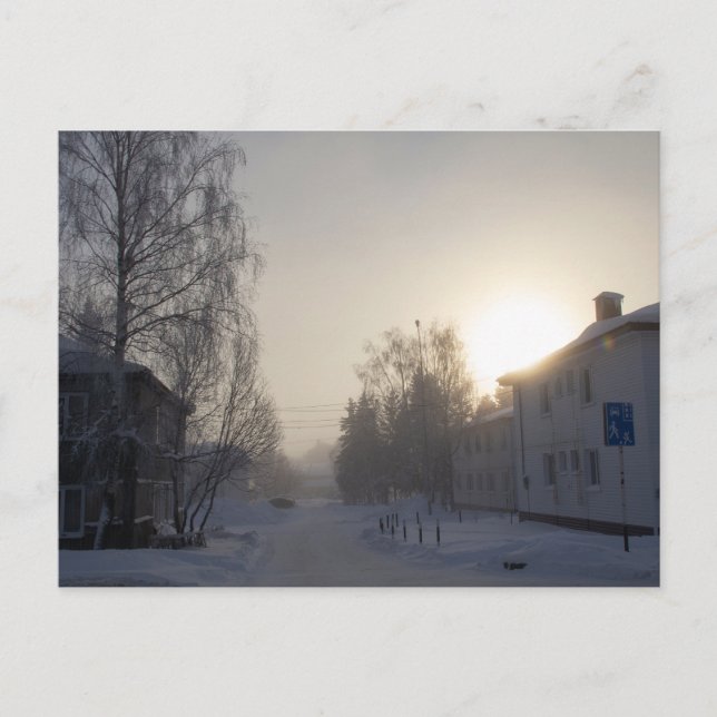 Carte Postale Matin enneigé de Sibérie (Devant)