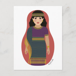 Carte postale Matriochka assyrienne antique