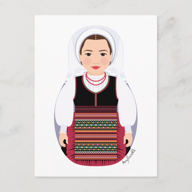 Carte postale Matriochka brune de Lika croate (Devant)