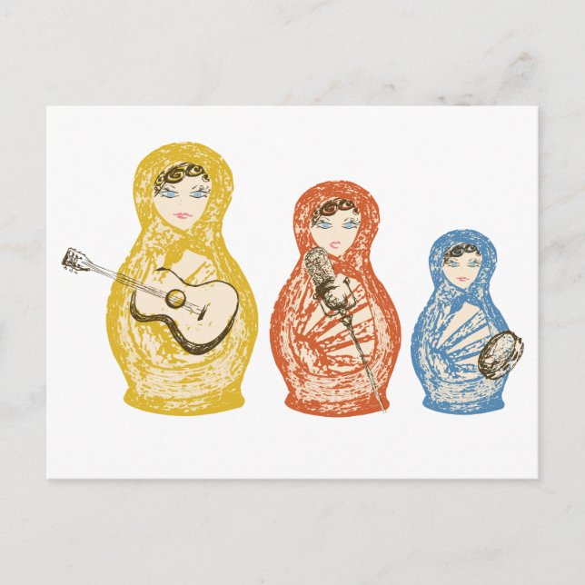 Carte postale Matryoshka Dolls musicale (Devant)