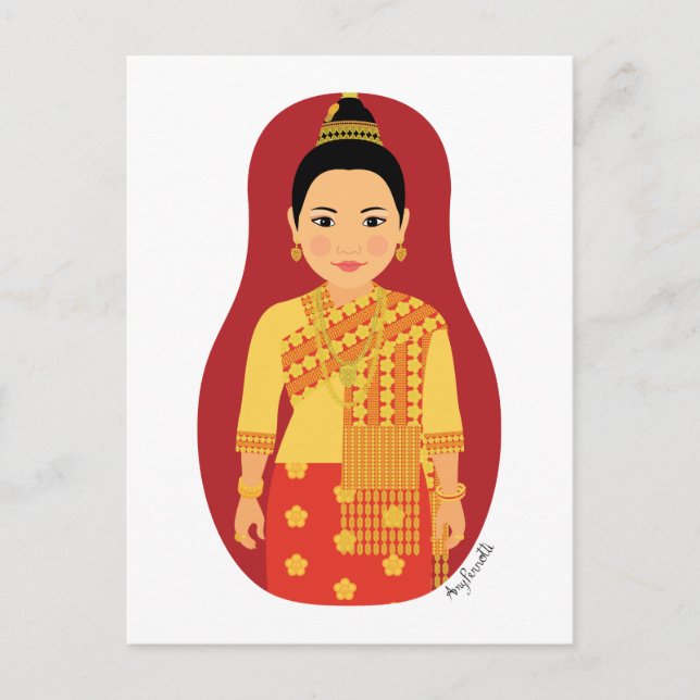 Carte postale Matryoshka Laotian (Rouge) (Devant)