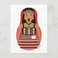 Carte postale Matryoshka maorie néo-zélandaise