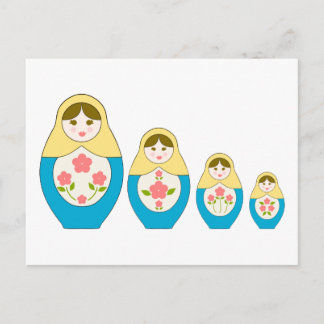 Carte Postale Matryoshka Poupées russes de nidification