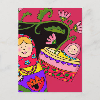 Carte Postale Matryoshka's Baby Ukrainian Folk Art