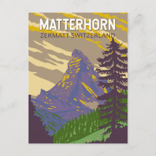 Carte Postale Matterhorn Suisse Travel Art Vintage