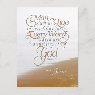 Carte Postale Matthew 4:4 On shall not live on bread alone