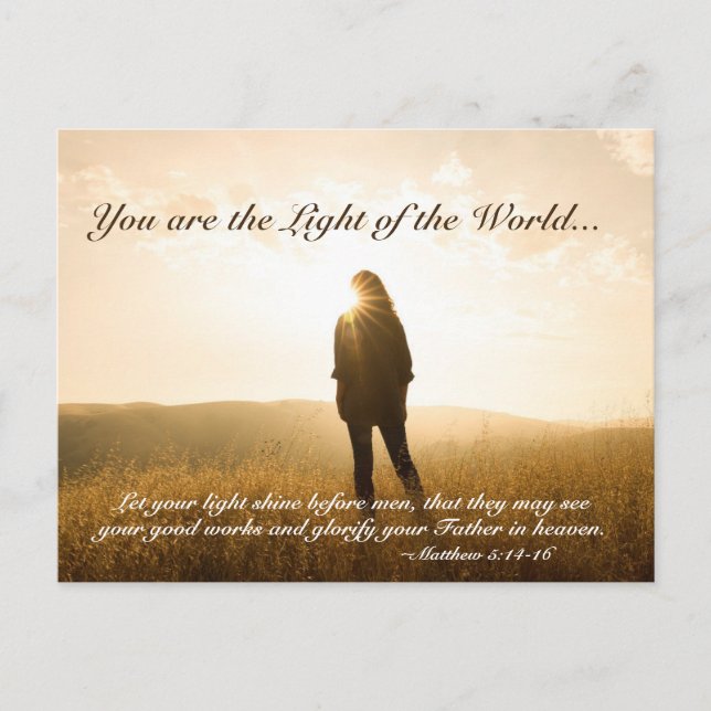 Carte Postale Matthew 5 14-16 You are the Light of the World (Devant)