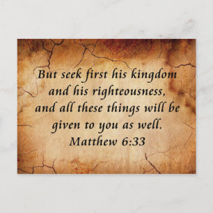 Carte Postale Matthew 6:33 Bible