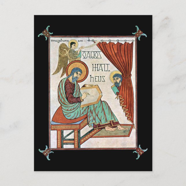 Carte Postale Matthew Du Manuscrit Médiéval De Lindisfarne (Devant)