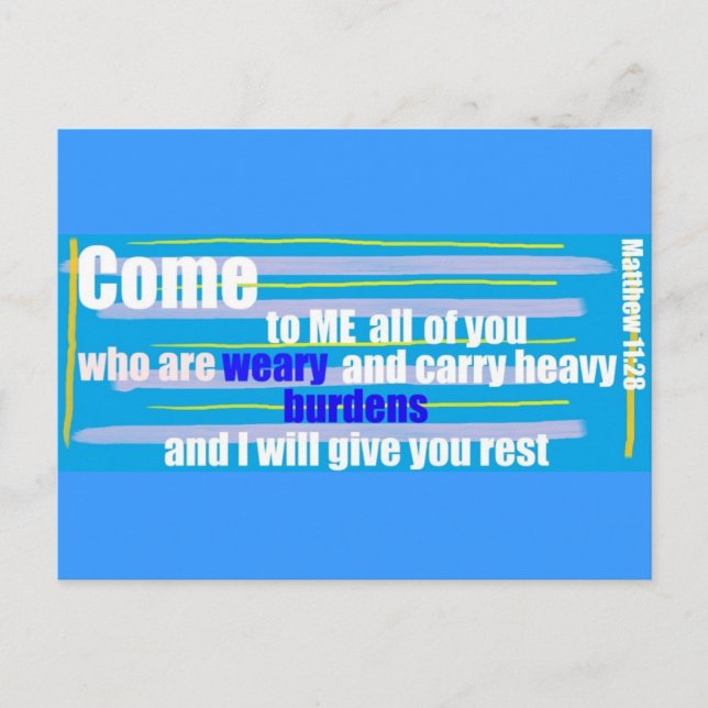 Carte Postale Matthieu 11:28 (Devant)