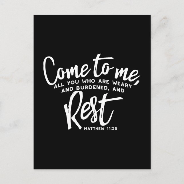 Carte Postale Matthieu 11 Bible Verse Postcard (Devant)