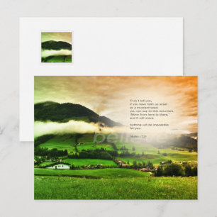 Carte Postale Matthieu 17:20 Déplacer des Montagnes Foi Graine d