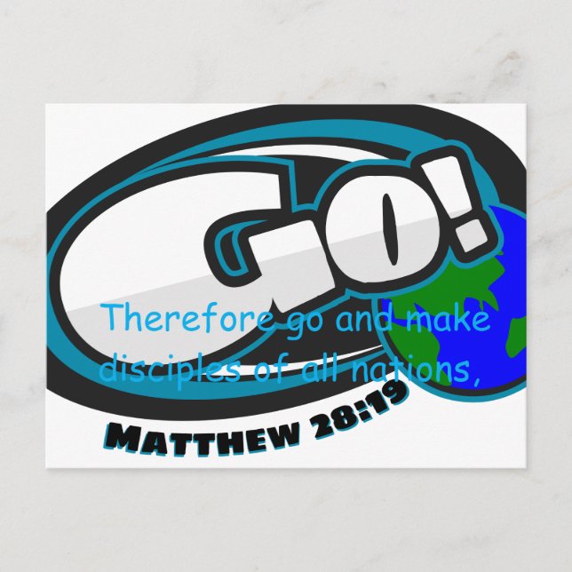 Carte postale Matthieu 28:19 (Devant)