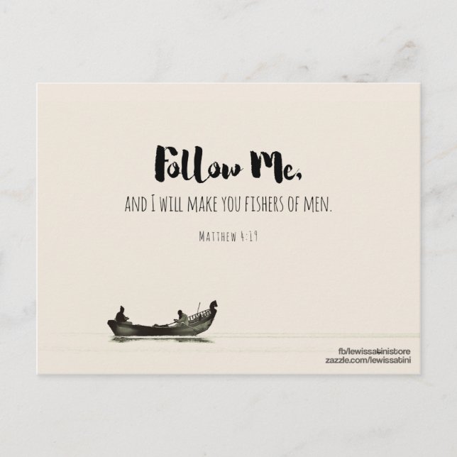 Carte Postale Matthieu 4:19 - Pêcheurs d'hommes (Devant)