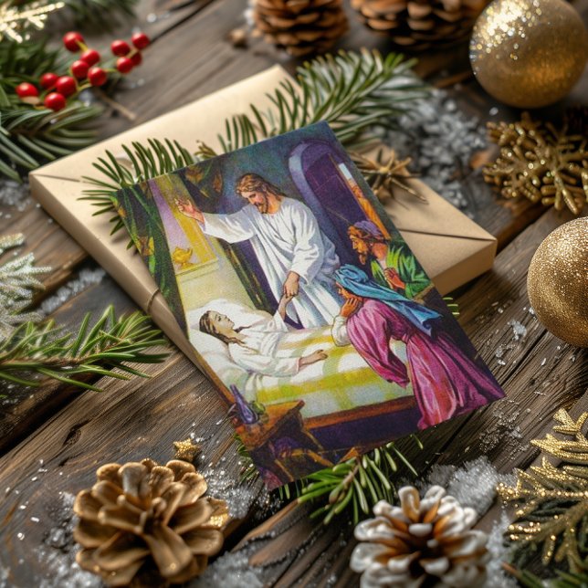 Carte Postale Matthieu 9:18-26 Jésus apporte une fille à la vie  (Créateur téléchargé)