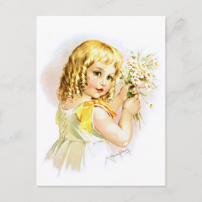 Carte Postale Maud Humphrey : Summer Girl with Daisies (Devant)