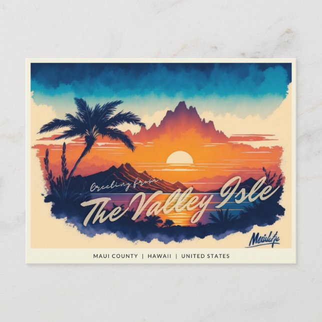 Carte Postale Maui - L'île de la vallée (Devant)