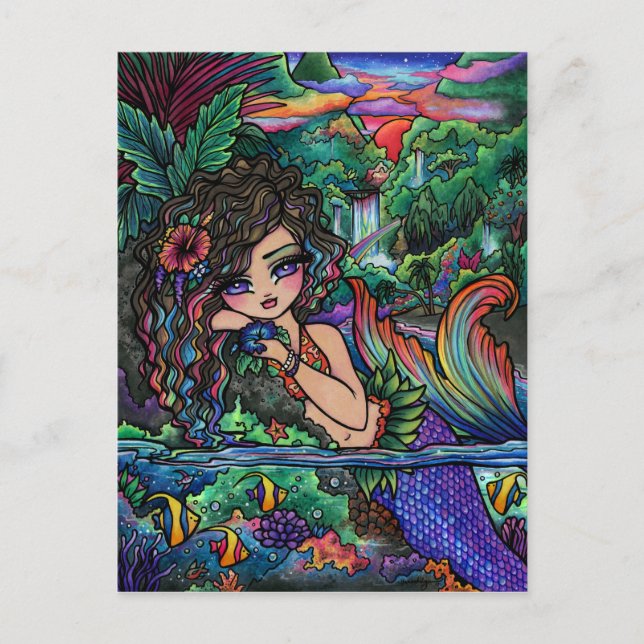 Carte postale Maui Mermaid Hawaiian Girl Imaginair (Devant)
