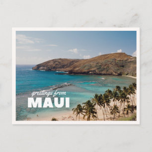 Carte Postale Maui Océan Palmier Tropical Hawaï Salutations