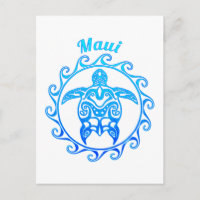 Maui Tortue Tribale Bleue