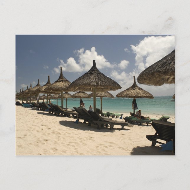 Carte Postale Maurice, Poste de Flacq. Scène de plage à la (Devant)