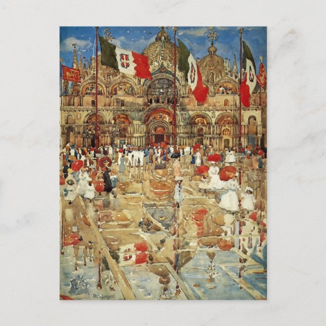 Carte Postale Maurice Prendergast- Splash of Sunshine and Rain (Devant)