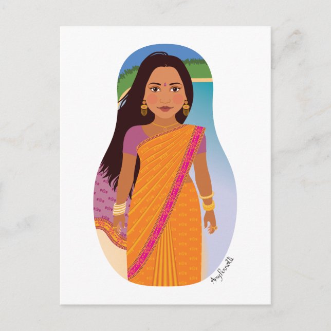 Carte postale mauricienne, indienne Matryoshka (Devant)