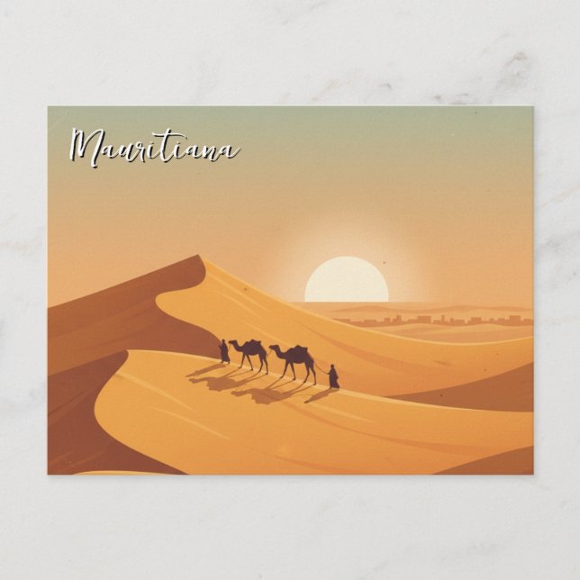 Carte Postale Mauritiana Desert Dunes Camel (Devant)