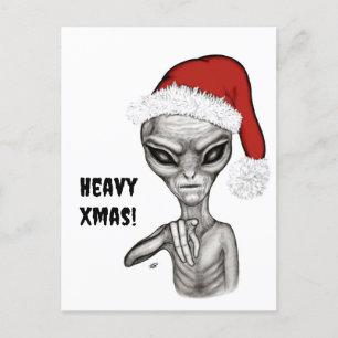 Carte Postale Mauvais Alien, Lourds Noël !