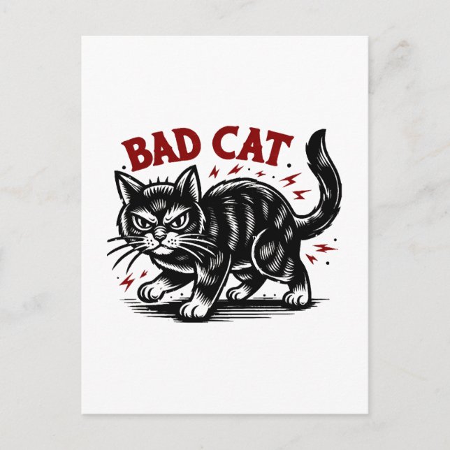 Carte Postale Mauvais Chat (Devant)