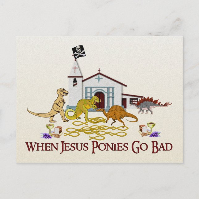 Carte Postale Mauvais poney Jésus (Devant)