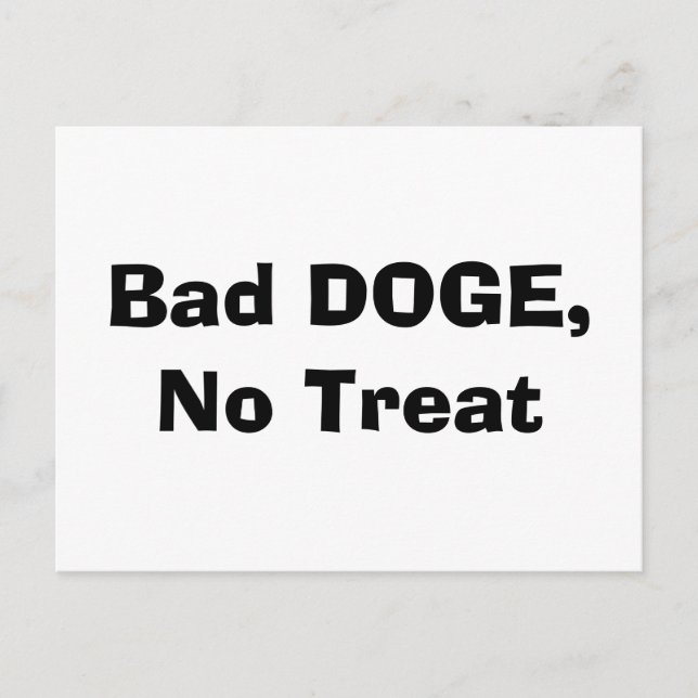 Carte Postale Mauvaise DOGE, pas de traitement (Devant)