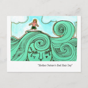 Carte Postale Mauvaise journée des cheveux