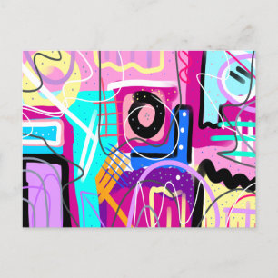 Carte Postale Maximaliste coloré Expressif Abstrait
