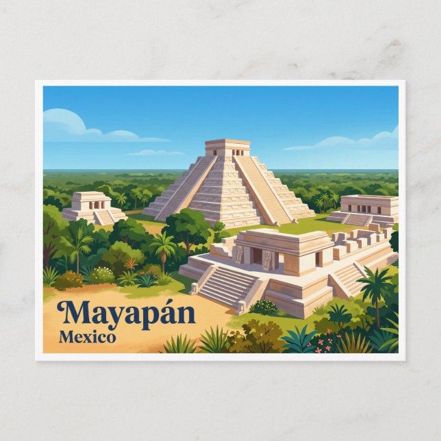 Carte Postale Mayapán Mérida Mexique (Devant)