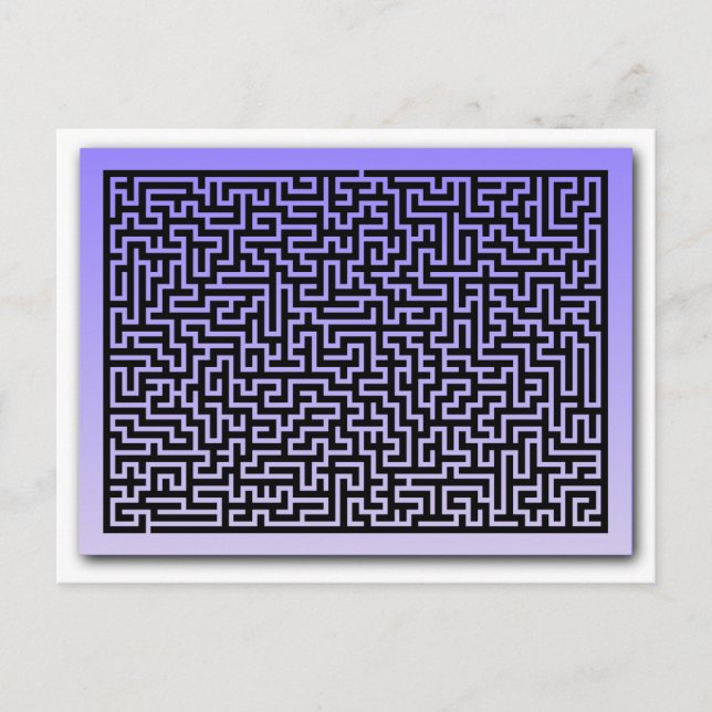 Carte Postale Maze bleu foncé (Devant)