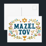 Carte Postale MAZEL TOV BAR BAT MITZVAH Juif Personnalisable<br><div class="desc">Je vous ai dessiné un texte à la main. Idéal pour un bar, un bat mitzvah, un mariage juif ou autre événement. Ajoutez votre propre texte à l'intérieur de la carte ou modifiez les couleurs arrière - plans. Pour plus de designs et de couleurs, consultez ma boutique ! Ou dites-moi...</div>