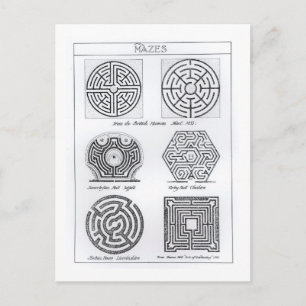 Carte Postale Mazes, c.1900 (gravure) (photo b/w)